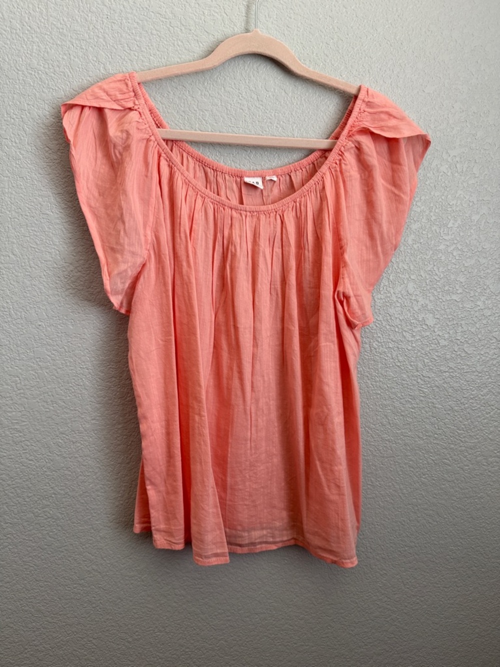 GAP Coral Flutter-Sleeve Peasant Blouse
